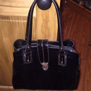 Black patent leather purse